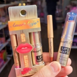 Kit Batom + Lápis Matte Lips AM-MD003 Amor Anjo