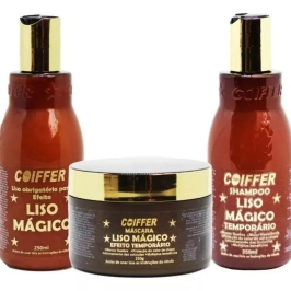 Kit Liso Mágico Coiffer (3 UN) Anti Quebra Cabelos Mais Lisos