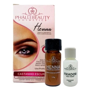 Henna Castanho Escuro + Fixador Sob. PH0594 Phállebeauty