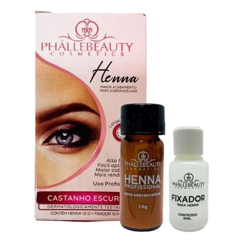 Henna Castanho Natural + Fixador Sob. PH0595 Phállebeauty