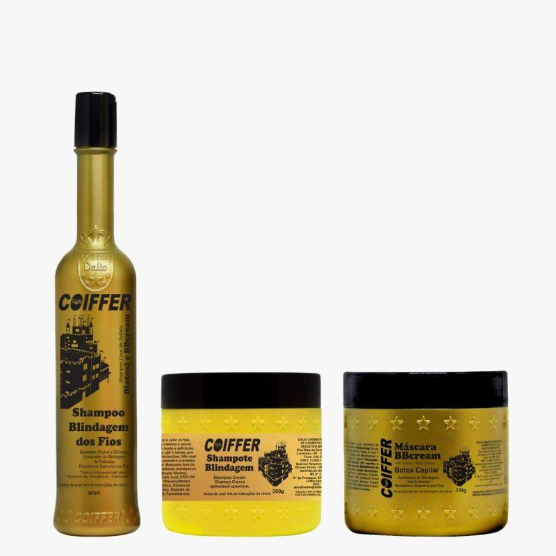 Kit Blindagem Coiffer (3 UN) Proteção e Prolongador Pós Química Todos os Cabelos