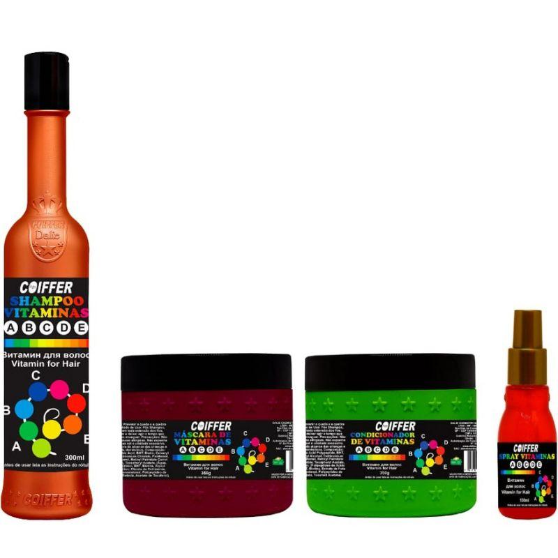 Kit Cliente Vitaminas Coiffer (4 UN) Reposição Capilar e Anti Quebra