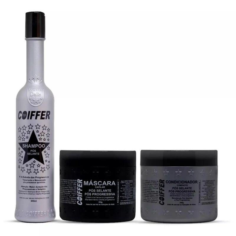 Kit Prata Coiffer Pós Química e Pós Selante (3un) Máscara, Shampoo e Condicionador