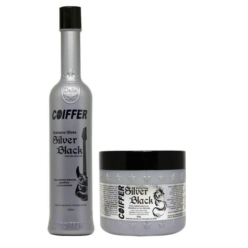Kit Silver Black Tonalizante Coiffer (2 UN) Cor, Brilho e Hidratação Cabelos Grisalhos